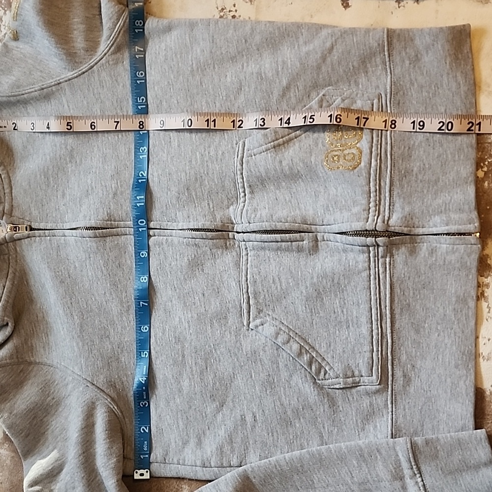 Y2K Pink Peace Bling Dog Set. Zip up hoodie with matching capris.Size: S - Picture 6 of 10